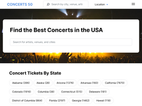 'concerts50.com' screenshot