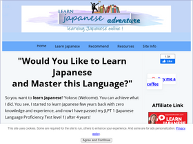 'learn-japanese-adventure.com' screenshot