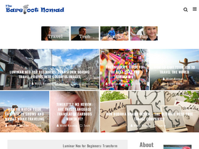 'thebarefootnomad.com' screenshot