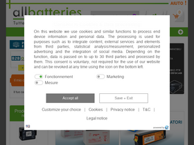 'all-batteries.it' screenshot