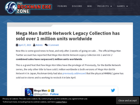 'therockmanexezone.com' screenshot