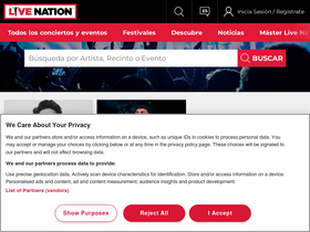 'livenation.es' screenshot
