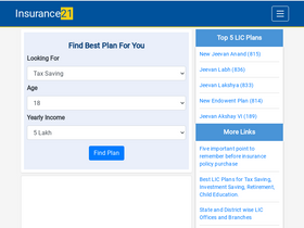 'insurance21.in' screenshot