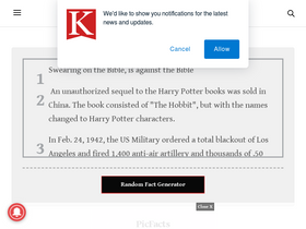 'kickassfacts.com' screenshot