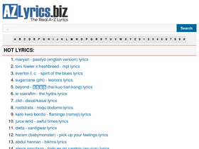 'azlyrics.biz' screenshot
