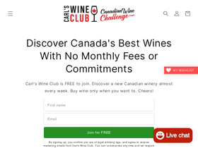 carlswineclub.com homepage screenshot