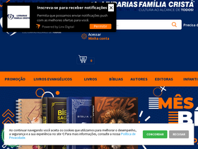 'livrariasfamiliacrista.com.br' screenshot