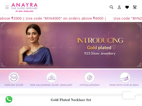 Anayra Jewellery website screenshot