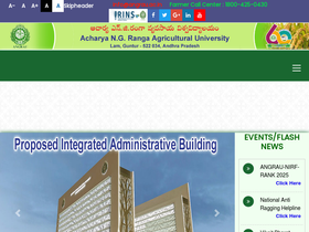 'angrau.ac.in' screenshot