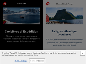 'hurtigruten.fr' screenshot