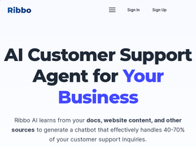 Ribbo - Revolutionize customer support with AI: instant, accurate, multilingual, and data-driven.