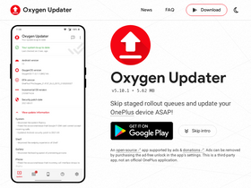'oxygenupdater.com' screenshot