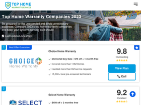 'tophomewarrantyservices.com' screenshot