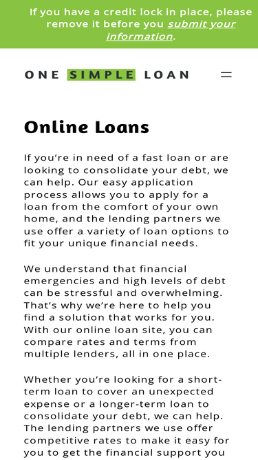 onesimpleloan.com