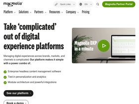 'magnolia-cms.com' screenshot