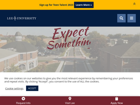'leeuniversity.edu' screenshot