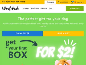 Woofpacks homepage screenshot