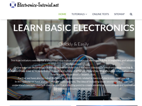 'electronics-tutorial.net' screenshot