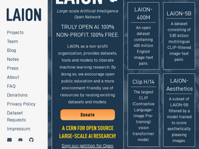 Laion - Unlock AI potential: vast datasets, cutting-edge models, free access, eco-conscious.