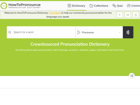 'howtopronounce.com' screenshot