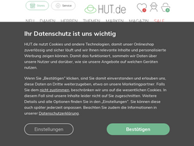'hut.de' screenshot