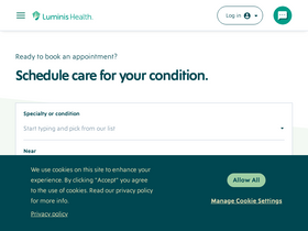 'luminishealth.org' screenshot