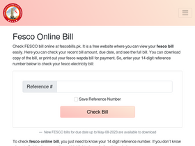 'fescobills.pk' screenshot