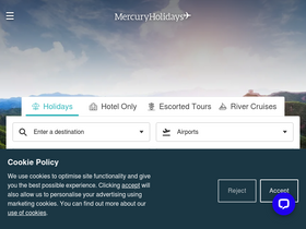 'mercuryholidays.co.uk' screenshot