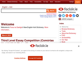 'focloir.ie' screenshot