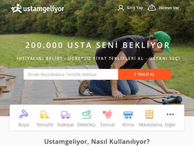 'ustamgeliyor.com' screenshot