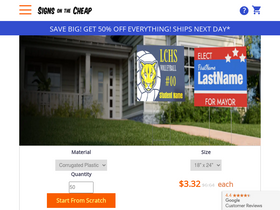 'signsonthecheap.com' screenshot