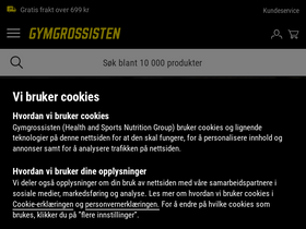'gymgrossisten.no' screenshot