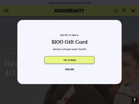 'kravebeauty.com' screenshot