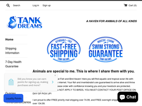 tankdreamsonline.com homepage screenshot