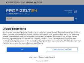 'profizelt24.de' screenshot