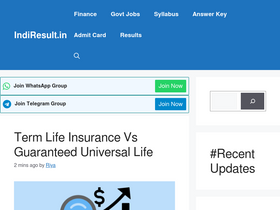 'indiresult.in' screenshot