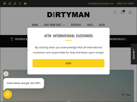 dirtymansafe.com homepage screenshot