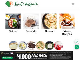 'lowcarbspark.com' screenshot
