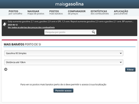 'maisgasolina.com' screenshot