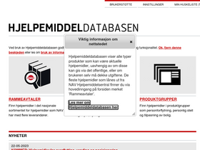 'hjelpemiddeldatabasen.no' screenshot