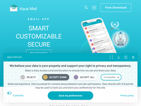 'aqua-mail.com' screenshot
