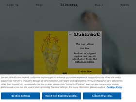 'edsheeran.com' screenshot