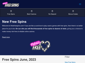 'newfreespins.com' screenshot