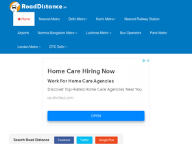 'roaddistance.in' screenshot