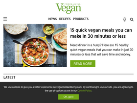 'veganfoodandliving.com' screenshot