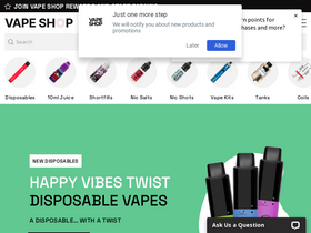 'vapeshop.co.uk' screenshot