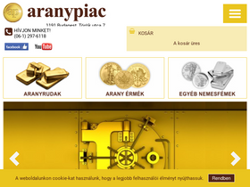 'aranypiac.hu' screenshot