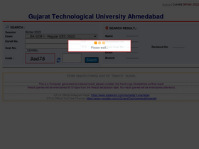 'gturesults.in' screenshot