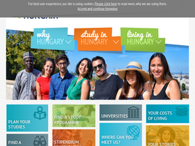 'studyinhungary.hu' screenshot