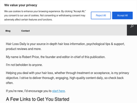 'hairlossdaily.com' screenshot